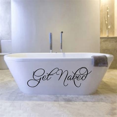 Get Naked Saying Quotes Bathroom Lettering Words Wall Sticker