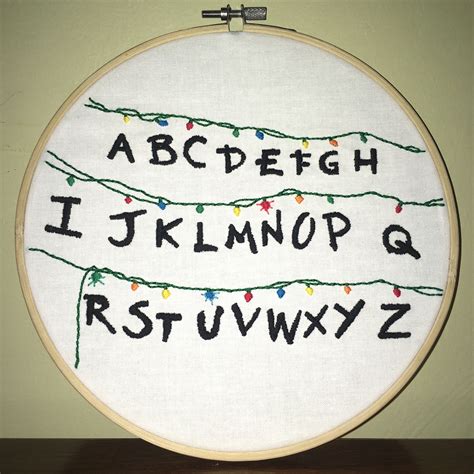 Stranger Things Embroidery Stranger Things Embroidery Plate Decor