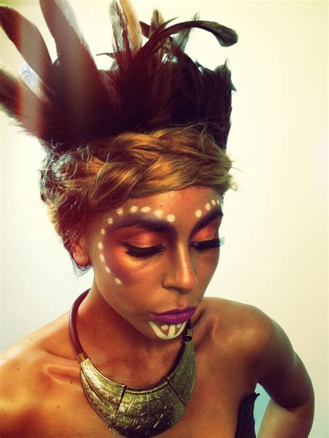 Tribal Hair And Make Up Love The Colours Around The Eyes Go Perfect With The Feathers In The Hair
