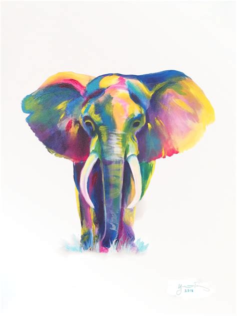 Colorful Elephant Modern Acrylic Painting On Canvas