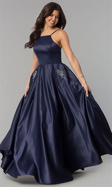 I have made it easy to choose dresses for where can i get prom dresses 2020 are. Jewel-Trimmed-Pocket Long Prom Dress - PromGirl