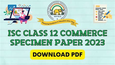 ISC Commerce Specimen Paper 2023 CISCE Class 12 Commerce Sample Paper