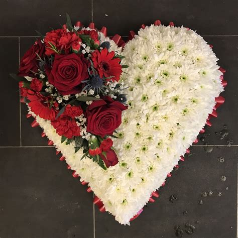 White Heart Funeral Flowers