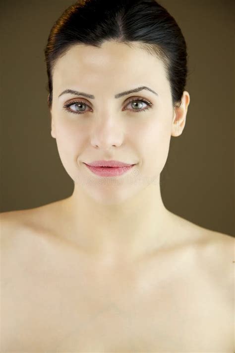Beautiful Naked Woman Smiling Stock Photo Image Of Lips Background