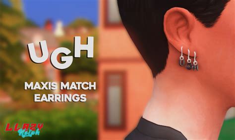 Llazyneiph Ugh Earrings Sims 4 Ts4 Maxis Match Sims 4 Cc