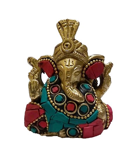 Parijat Handicraft Brass Metal Lord Ganesha Ganpati Religious Metal