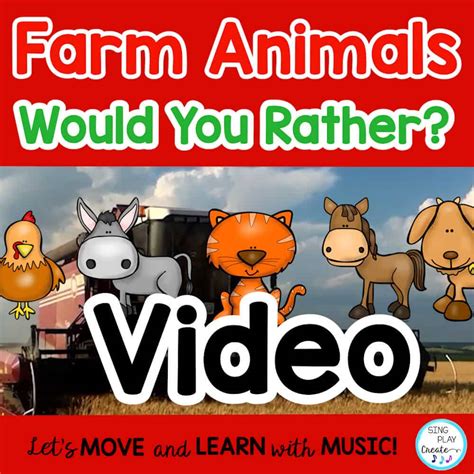 Farm Animal Would You Rather Exercise Brain Break Indoor Workout
