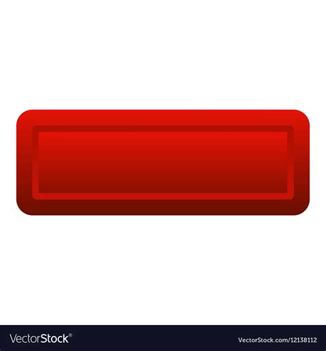 Red Rectangle Button Icon Flat Style Royalty Free Vector