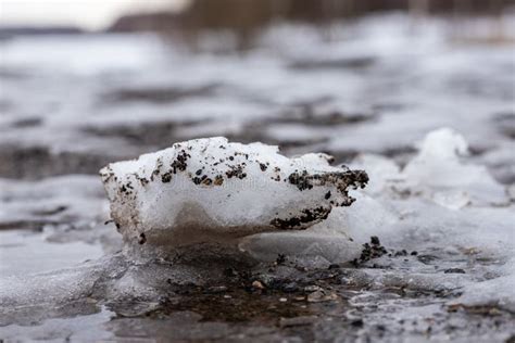 Snow Ball Is Melting At Ground Stock Image Image Of Path Piece