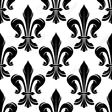 Free Download Seamless Black And White Fleur De Lis Pattern With