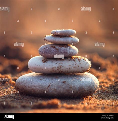 Stack Of Pebbles On The Beach Stock Photo Alamy
