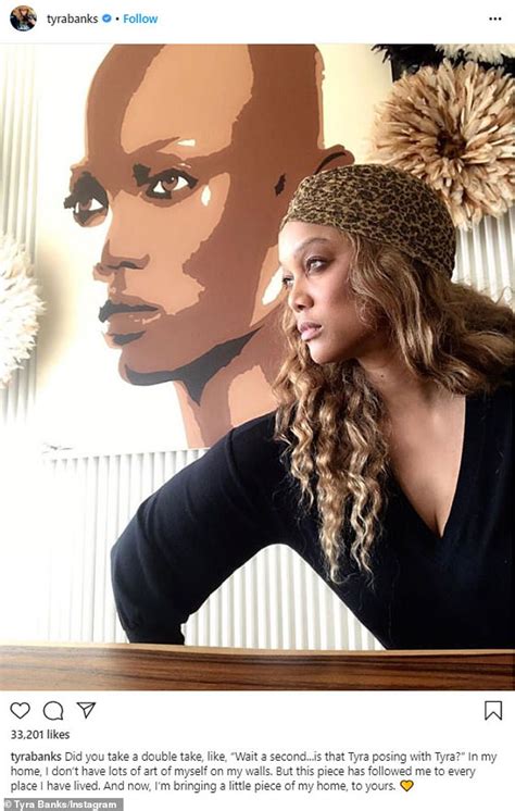 Tyra Banks Showcases Huge Portrait Of Herself At Home While Self
