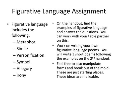 Figurative language a assignment answers. Figurative Language A Assignment Answers - Use the word ...
