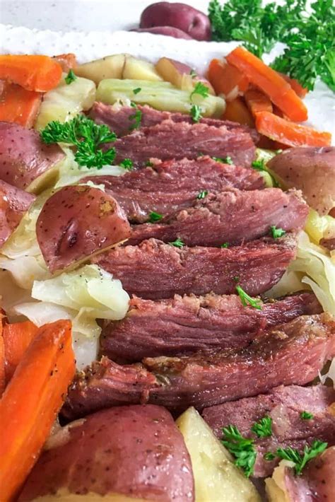 Sat down to eat an absolute wonderful meal at 6:15. Corned Beef and Cabbage Recipe Instant Pot