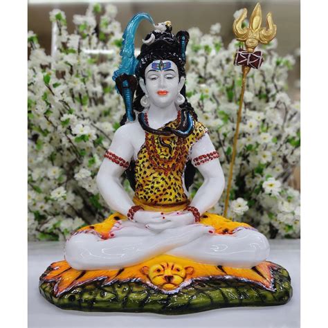 Buy Atoz India Cart Lord Shiva Statue In Marble Dust Shiva Sculpture Mahadev Statue Hindu God