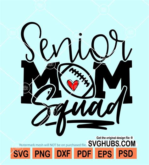 Senior Mom Squad Svg Senior Mom Squad Football Svg Football Mom Svg