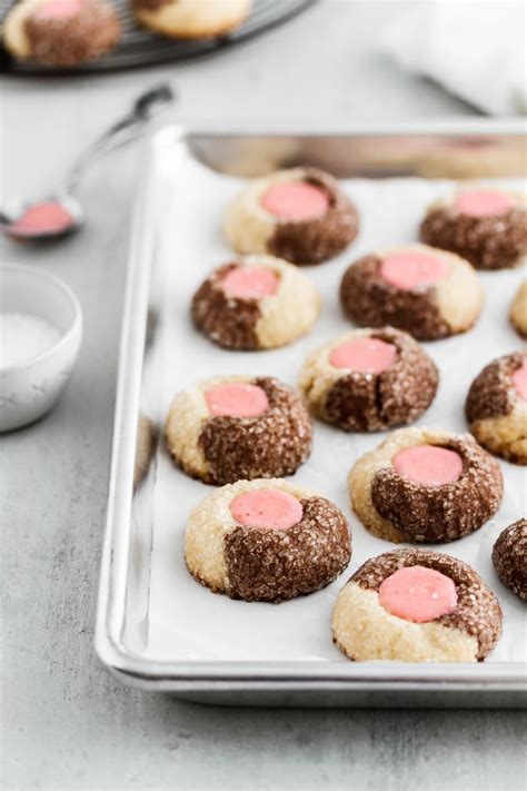 Neapolitan Thumbprint Cookies These Buttery Soft Cookies Feature A