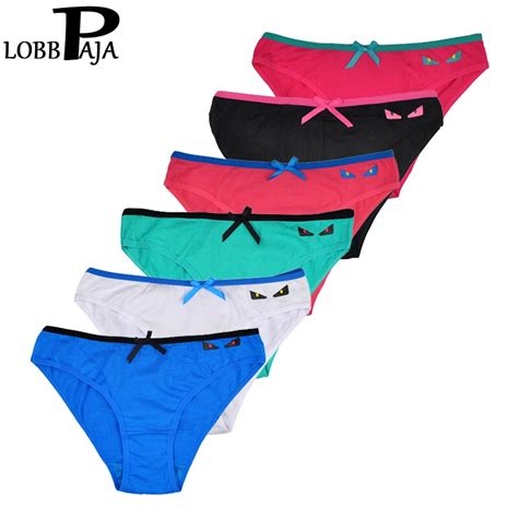 Lobbpaja Lot 6 Pcs Women Underwear Cotton Sexy Panties Briefs Solid