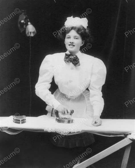 French Maid Ironing 1908 Vintage 8x10 Reprint Of Old Photo Maid Old