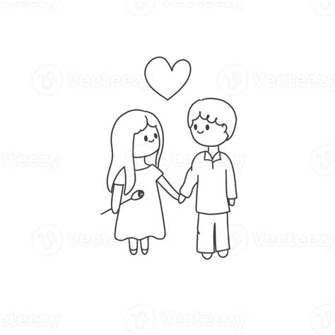 A Hand Drawn Doodle Of A Couple Holding Hands 23404438 Png