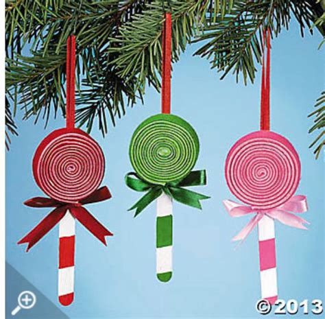 Don't get your tinsel in a tangle! Lollipop Ornament Craft. Make these sweet ornaments for ...
