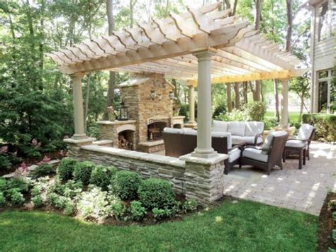 Outdoor Fireplace And Pergola Davis Landscape Design And Installation