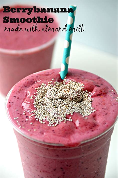 Almond milk smoothies are both delicious and help maintain a healthy weight. Berrybanana Smoothie: 1 cup mixed frozen berries 1/2 ...