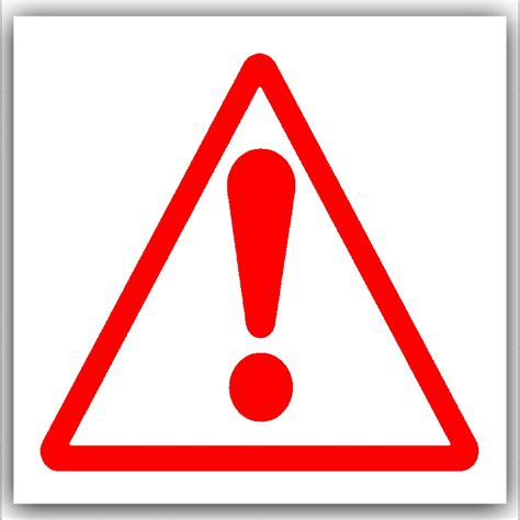 Caution Warning Danger Symbol Red On White External Self Adhesive