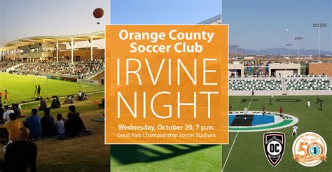 Orange County Soccer Club Hosts Irvine Night October 20 City Of Irvine