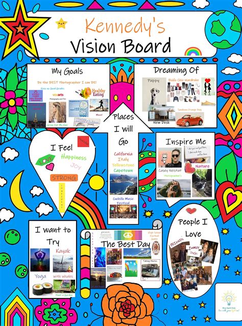 Kids Vision Board Poster Kit Visionboardideas In 2023 Kids Vision