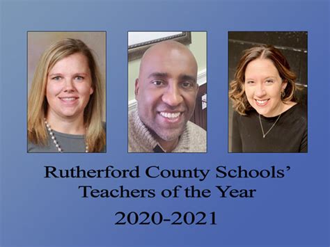 Rutherford County Schools Announces 2020 2021 Teachers Of The Year
