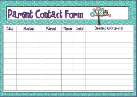 Parent Contact Log Template In Excel