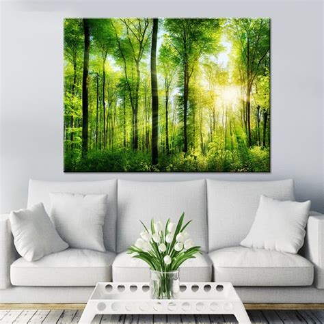 1 Pcs Lush Forest Tree Landscape Canvas Hd Prints Poster Wall Art