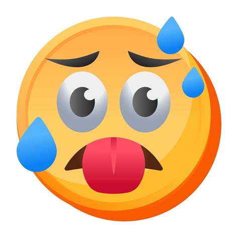 Sweating Face Emoji Vector Art At Vecteezy