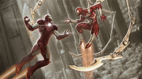 Iron Man Vs Scarlet Spider 4k Wallpapers Hd Wallpapers Id 28362