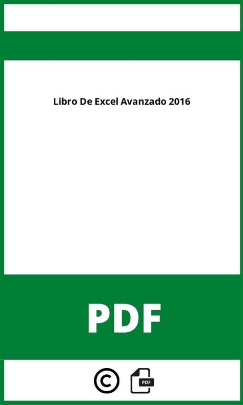 Libro De Excel Avanzado 2016 Pdf Gratis 2024
