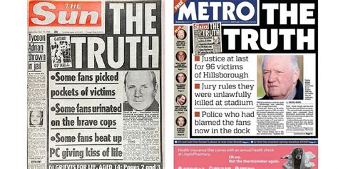The hillsborough disaster was a deadly human crush that occurred on april 15, 1989, at hillsborough, a football stadium on the wednesday following the disaster, kelvin mackenzie, then editor of the sun, a british tabloid newspaper with national distribution owned by rupert murdoch. The Metro subverts the Sun's infamous 1989 'The Truth ...
