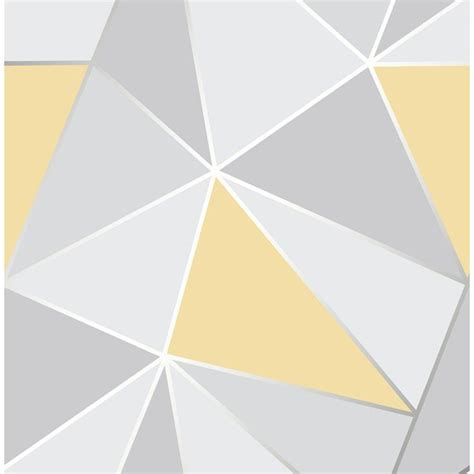 564 Sq Ft Arken Yellow Geometric Wallpaper Geometrische