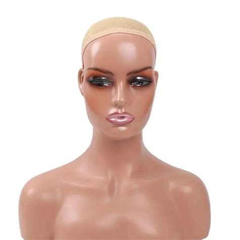 Mannequin Head With Shoulders Female For Wig Display African American