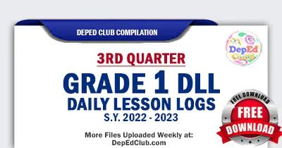 3rd Quarter Grade 1 Daily Lesson Log SY 2022 2023 DLL