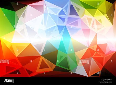 Rainbow Colors Abstract Random Sizes Low Poly Geometric Background