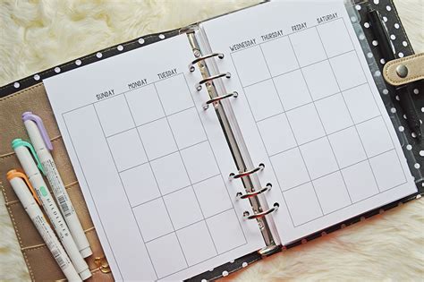 Free Printable Half Size Monthly Calendar For Your A5 Planner