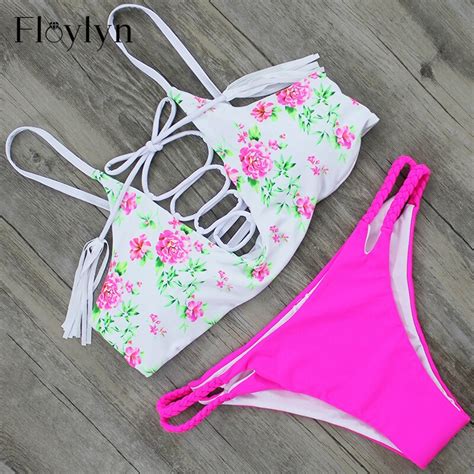 floylyn bandage bikini 2017 sexy beach swimwear women swimsuit bathing suit brazilian bikini set