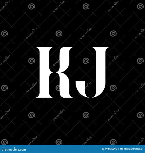 Kj K J Letter Logo Design Initial Letter Kj Uppercase Monogram Logo
