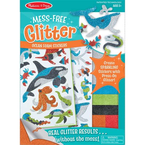 Melissa And Doug Mess Free Glitter Ocean Foam Sticker Kit 19 Stickers 6