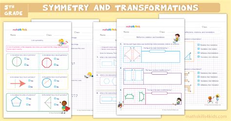 Transformations Geometry Worksheets Worksheets For Kindergarten