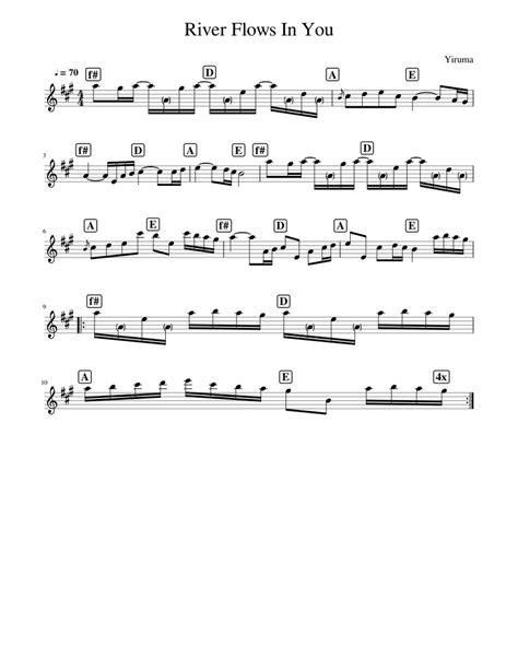 Piano sheet music for river flows in you, composed by yiruma for piano. River_Flows_In_You TP Sheet music for Piano (Solo ...