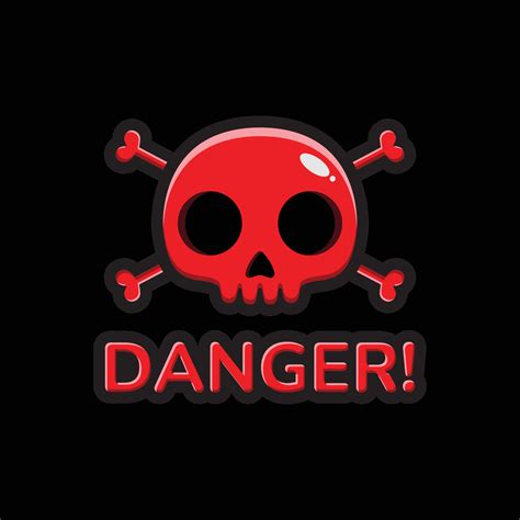 Red Skull Danger Sign Concept Design Vector Art At Vecteezy