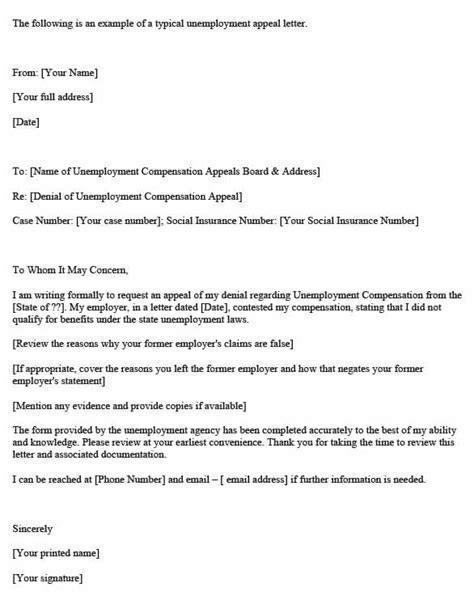 How To Write An Appeal Letter For Unemployment Overpayment