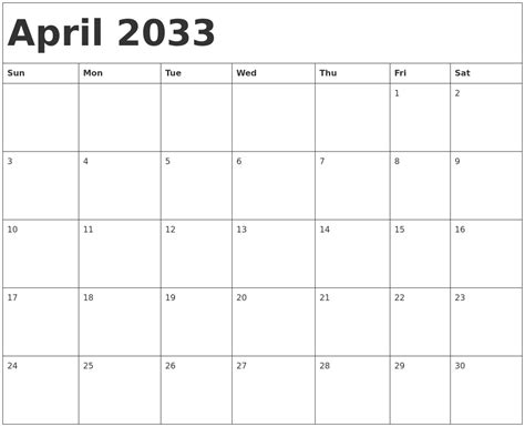 June 2033 Free Calendar